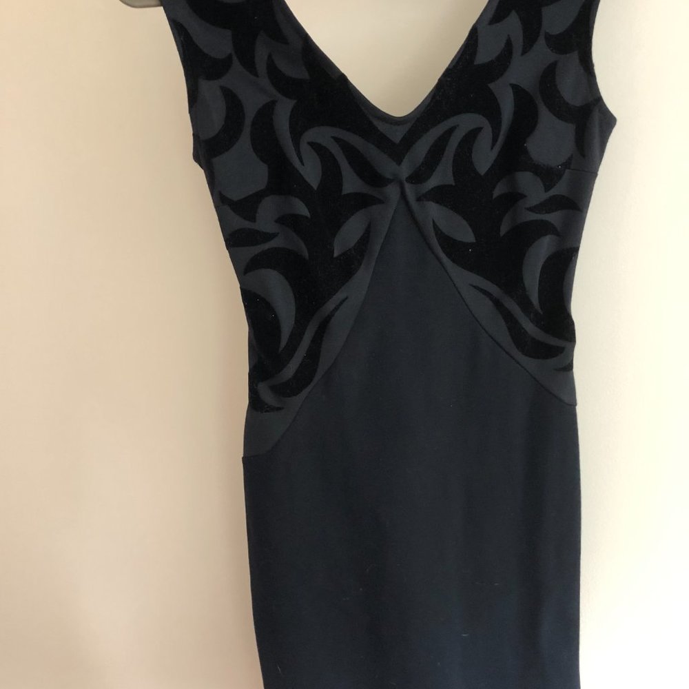 Black Dress w/Velvet Detailing
